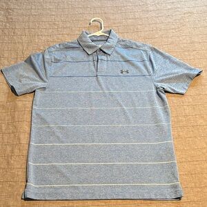 Under Armour Men's Heathered Blue Polo Shirt